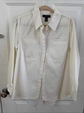 Style & Co. Ivory Long-Sleeve Button Front Shirt